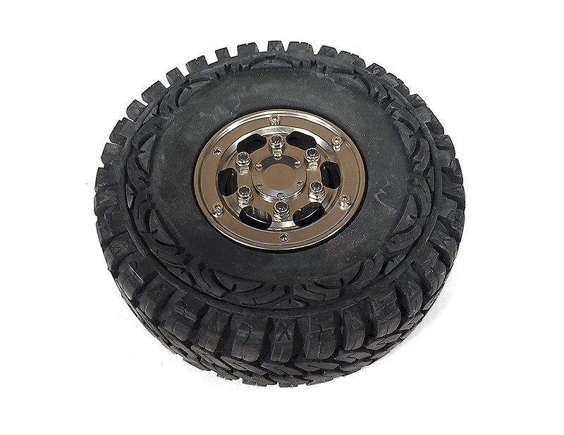 Replacement 1.9 Size Beadlock Wheel w/ Tire for C26416 8X8 Off-Road Truck