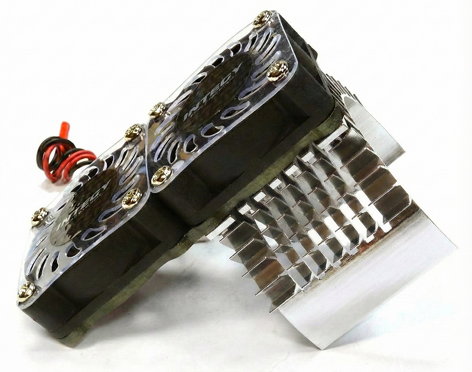 C23137SILVER Super Motor Heatsink+Twin Cooling Fan 750 for Traxxas Summit - Image 1