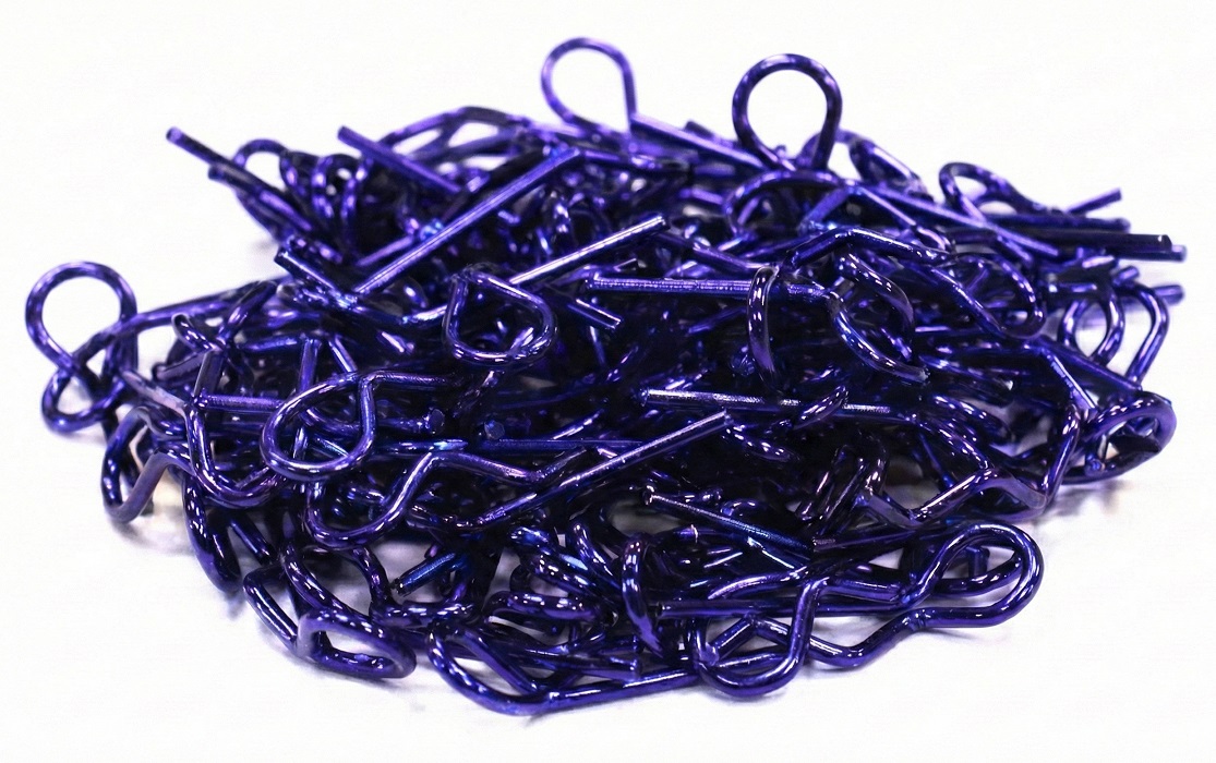 C23214PURPLE Bent-Up Body Clips (100) for 1/10 Short Course & Monster Trucks(LxW=19.5x6.5mm) - Image 1
