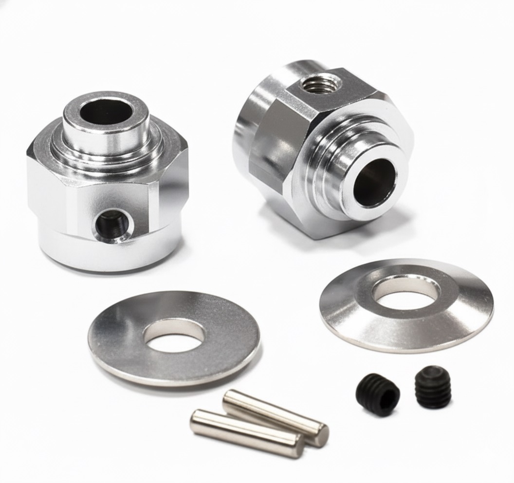 Billet Machined Hex Wheel Hub Set (2) +3 Offset for Axial Wraith 2.2 AX30429