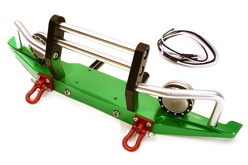 Machined Alloy Front Bumper w/ LED (2) for Axial SCX-10, Dingo & Honcho AX80044