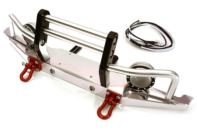 Machined Alloy Front Bumper w/ LED (2) for Axial SCX-10, Dingo & Honcho AX80044
