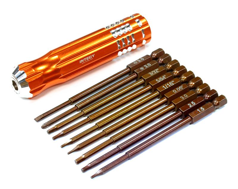 QuickPit 9pcs Set, Phillips+Flat+Hex Tip Set (0.05 1.5 1/16 5/64 2.5 3/32 3.0)
