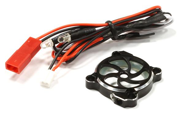Billet Machined Cooling Fan Cover w/ LED Light for 25x25mm Fan Size