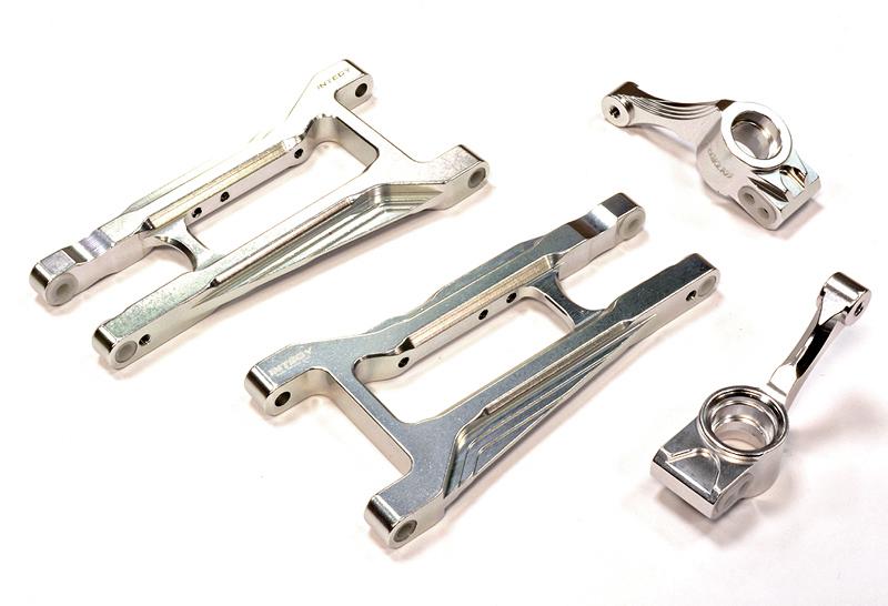 C25809SILVER Billet Machined Rear Suspension Kit for Traxxas 1/10 Telluride 4X4 Trail Rig - Image 1
