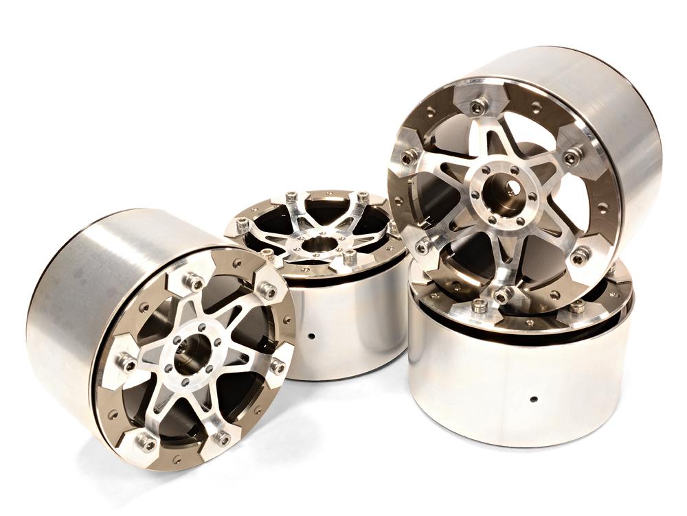 C25825GUN Billet Machined High Mass 6 Spoke 2.2 Size Wheel for 1/10 Rock Crawler - Image 1