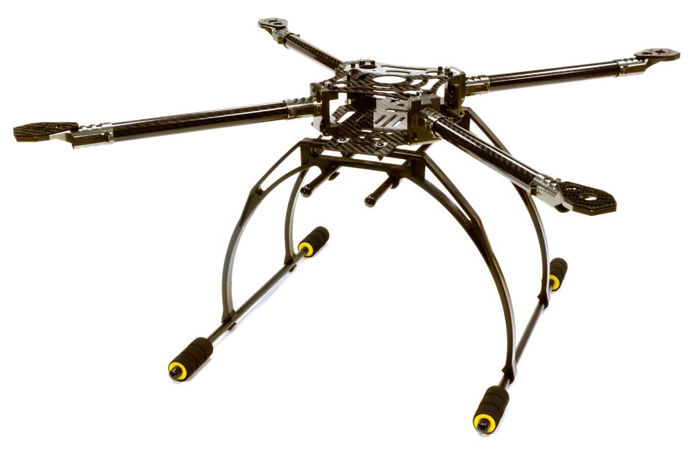 C25864GREY Custom Machined Alloy+Carbon Fiber Quadcopter Upgrade Frame 550 Size Foldable - Image 1