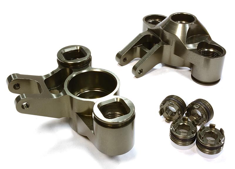 C25959GREY Machined Steering Knuckles for Traxxas 1/10 E/T-Maxx need 6x13mm Bearings 5334 - Image 1