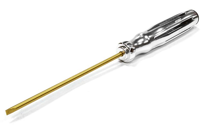 C26005SILVER Professional Flat Head Screwdriver 3.0x0.5mm Ti-Nitride (Handle:18mm O.D.) - Image 1