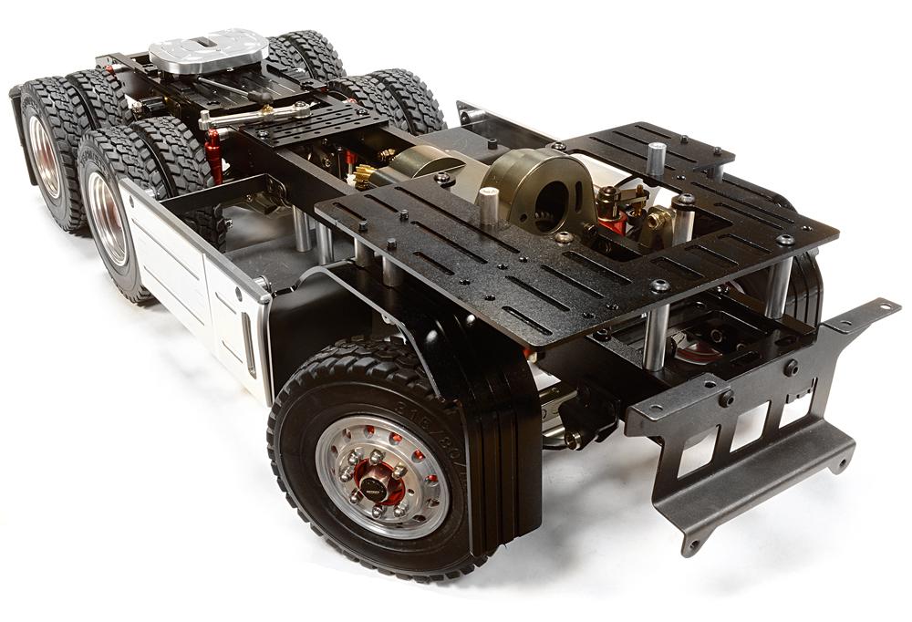 C26050GUN Billet Machined Rolling Chassis for Custom 1/14 Semi-Tractor Truck - Gun Color - Image 1
