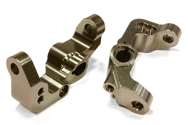 C26080GREY Billet Machined Caster Blocks for Associated RC10B5 & B5M (ASC90003) - Image 1