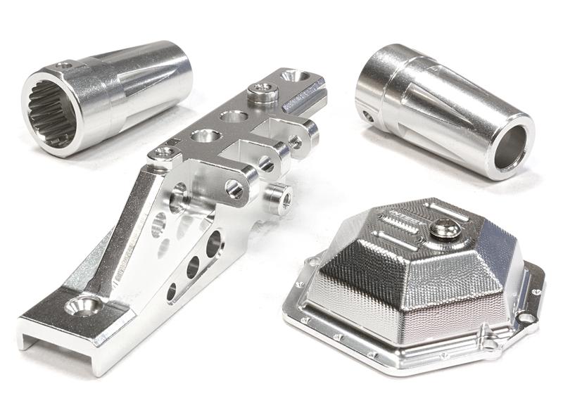 C26100SILVER Billet Machined Stage 1 Hop-Up Set for Axial 1/10 Yeti Rock Racer - Image 1
