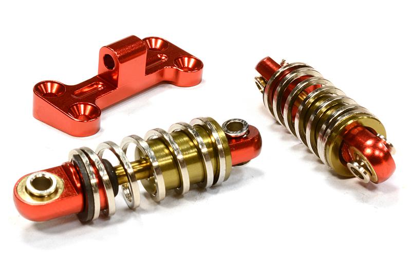 C26105RED Billet Machined Spring Loaded Front Bumper Mount Kit for Axial 1/10 Yeti - Image 1