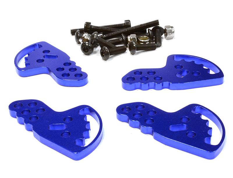 C26139BLUE Billet Machined Adjustable Shock Mount Plate (4) for Axial 1/10 SCX-10 Crawler - Image 1