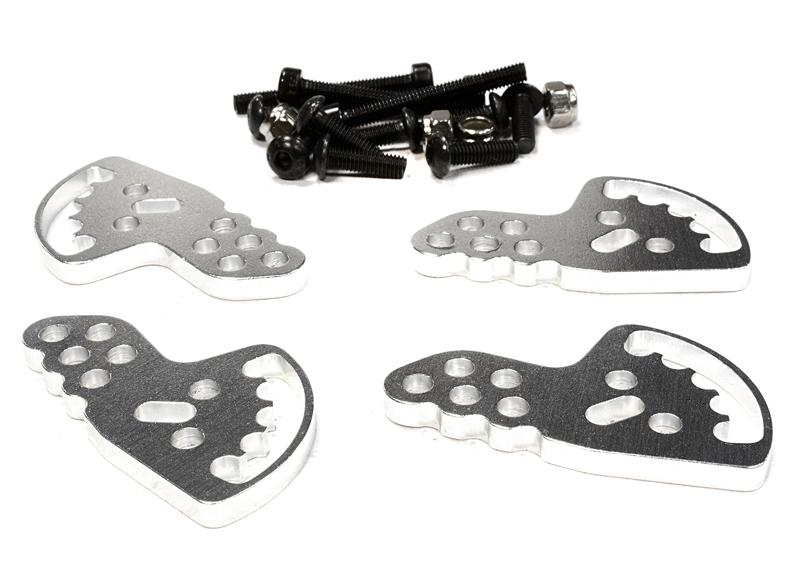 C26139SILVER Billet Machined Adjustable Shock Mount Plate (4) for Axial 1/10 SCX-10 Crawler - Image 1