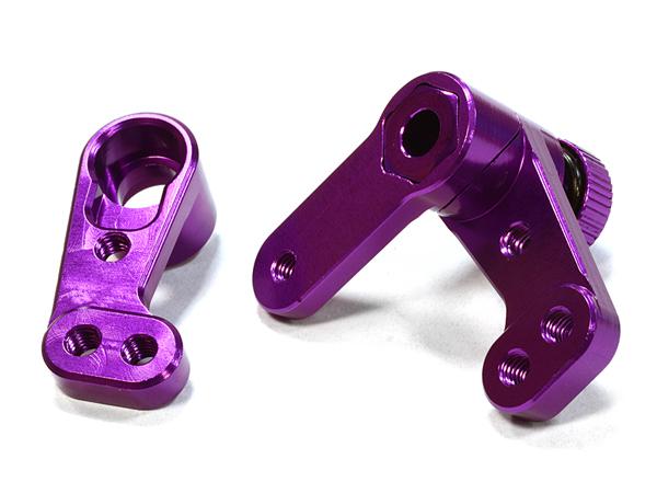 C26190PURPLE Billet Machined Steering Bellcrank Set for HPI 1/10 Sprint 2 On-Road - Image 1