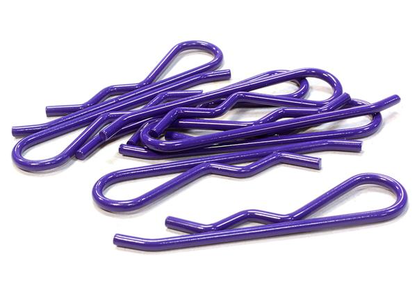 C26259PURPLE Color Bent-Up Body Clips (8) for 1/5 & 1/4 Size Vehicles(LxW=46x11mm) - Image 1