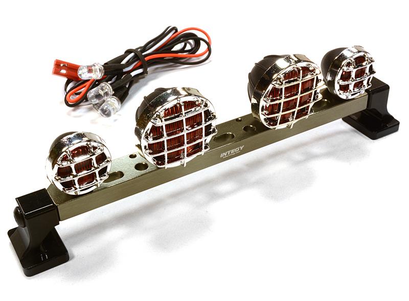C26283GUN Billet Machined T6 Realistic Roof Top Red Color Spot Light (4) w/ LED - Image 1