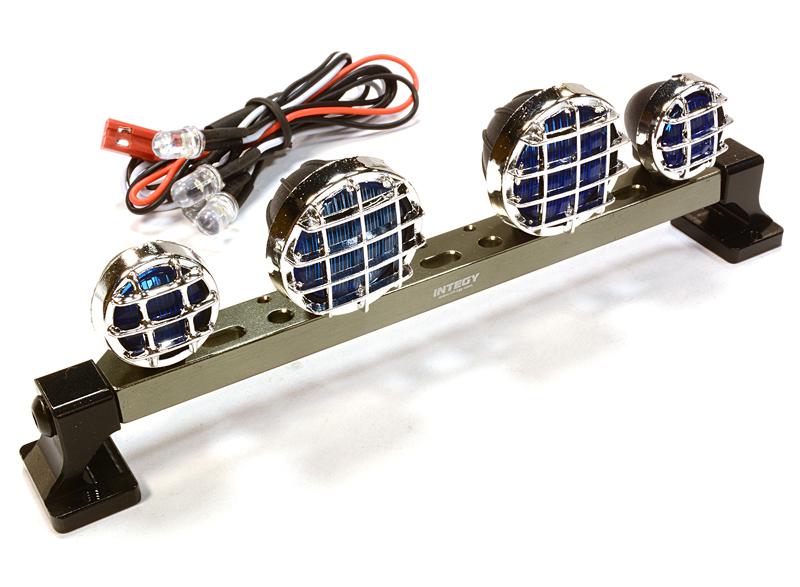 C26284GUN Billet Machined T6 Realistic Roof Top Blue Color Spot Light (4) w/ LED - Image 1