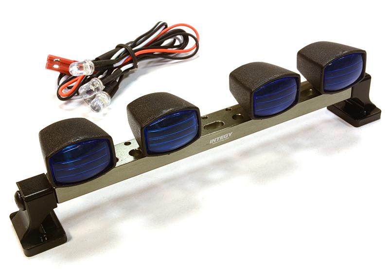C26286GUN Billet Machined T7 Realistic Roof Top Blue Color Spot Light (4) w/ LED - Image 1