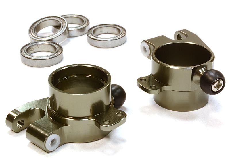 C26308GREY Billet Machined Rear Hub Carriers for HPI 1/10 Scale E10 On-Road - Image 1