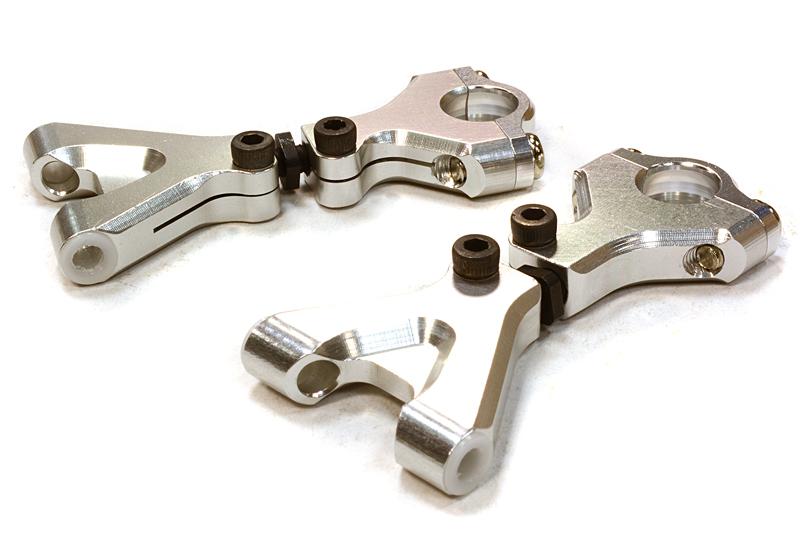 C26310SILVER Billet Machined Upper Arm for HPI 1/10 Scale E10 On-Road - Image 1