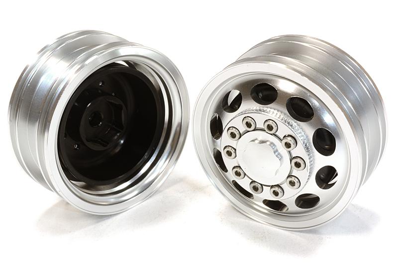 C26324SILVER Billet Machined Hex Adapter Front Wheel Type I for Custom 1/14 Scale Tractor - Image 1