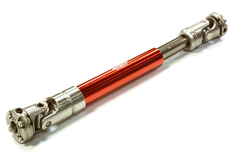 C26436RED Machined Universal Drive Shaft 105-130mm for Custom 1/14 Semi-Tractor Truck - Image 1