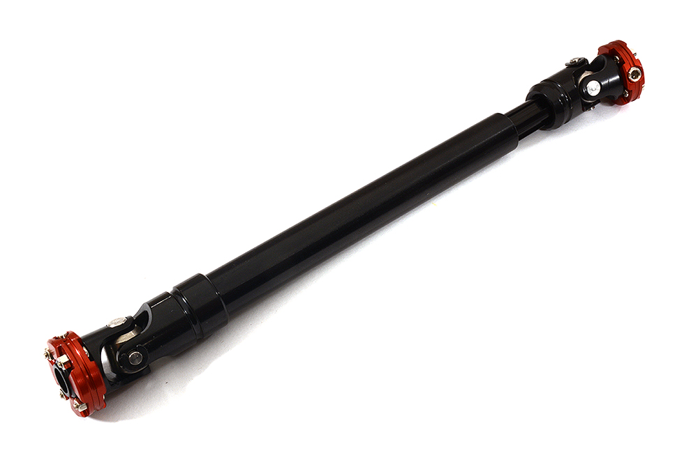 C26438RED Machined Universal Drive Shaft 142-173mm for Custom 1/14 Semi-Tractor Truck - Image 1