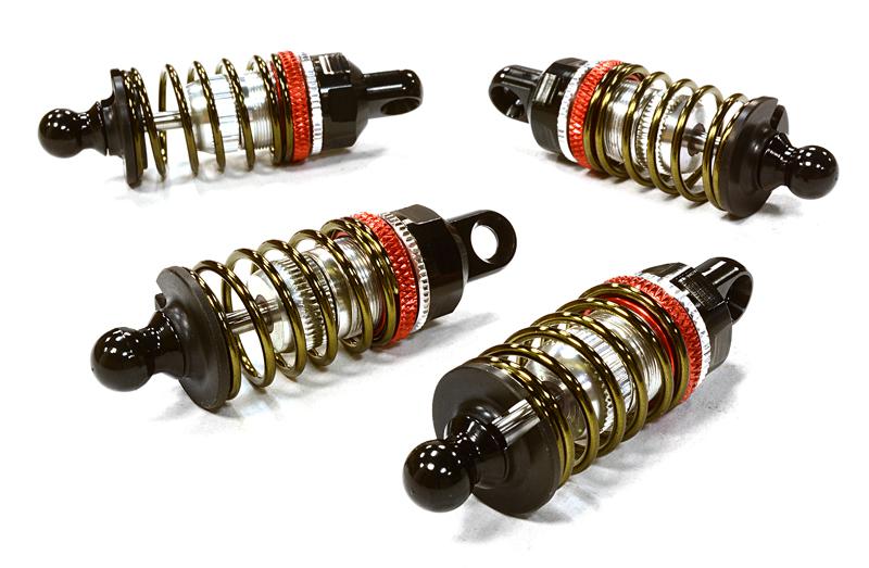 C26459SILVER Billet Machined Shock Set for HPI 1/10 Scale E10 On-Road - Image 1