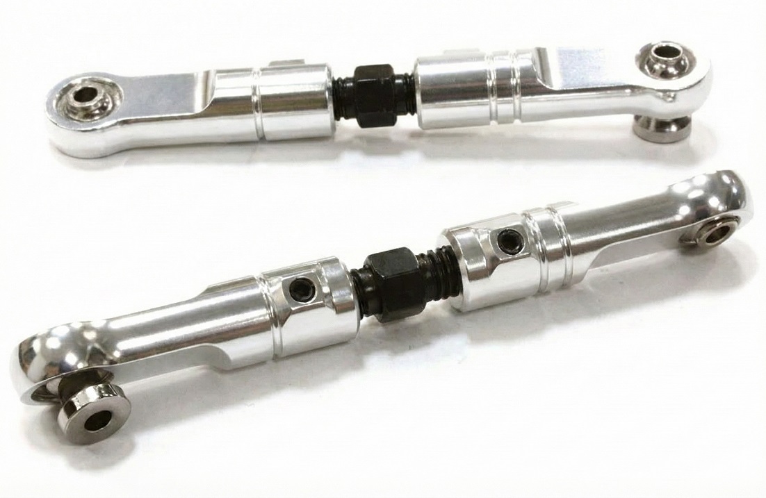 C26492SILVER Billet Machined T2 Front Upper Suspension Arms for HPI 1/8 Apache SC & C1 Flux - Image 1