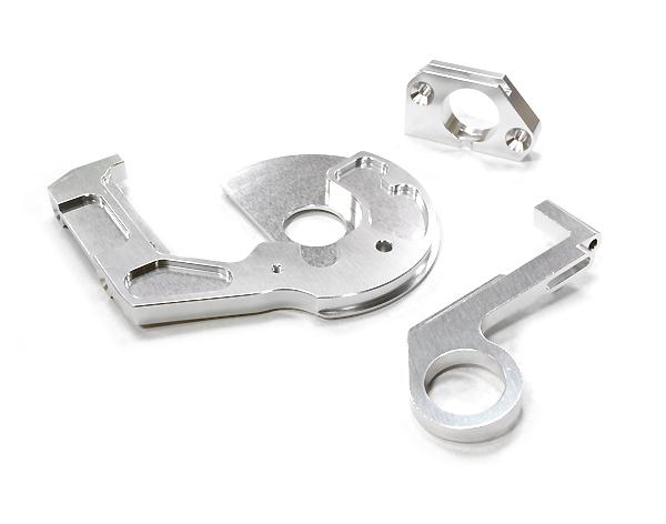 C26496SILVER Billet Machined Motor Mount Set for Vaterra Twin Hammers 1.9 Rock Racer - Image 1