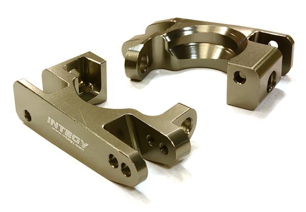C26519GREY Billet Machined Caster Blocks for Traxxas 1/10 Rustler 4X4 & Slash 4X4 LCG 6832 - Image 1