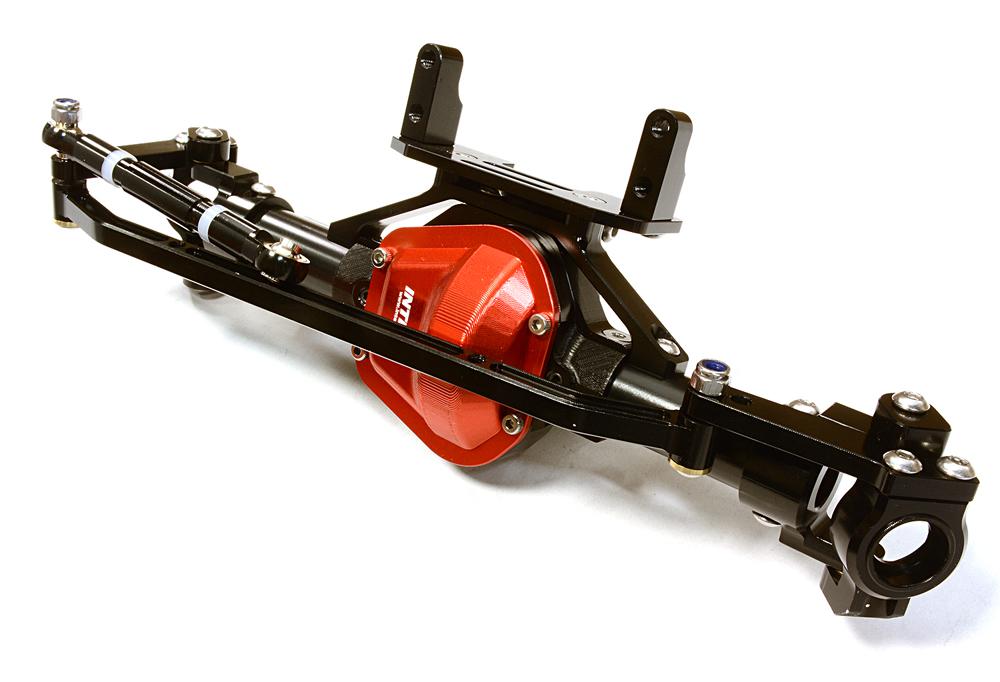 C26645BLACK Billet Machined Front Axle Assembly w/o Internals for SCX-10 Dingo, Honcho, Jeep - Image 1