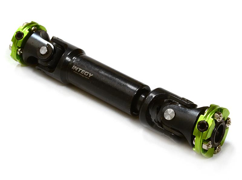 C26654GREEN Billet Machined Universal Drive Shaft 80-90mm for Custom 1/14 Semi-Tractor Truck - Image 1