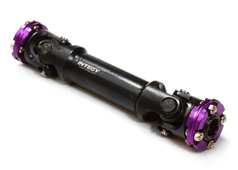 C26654PURPLE Billet Machined Universal Drive Shaft 80-90mm for Custom 1/14 Semi-Tractor Truck - Image 1