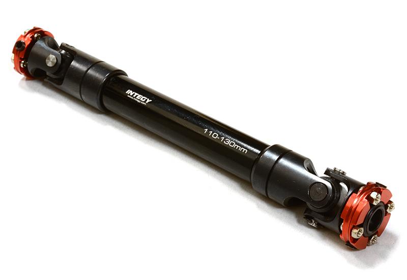 C26656RED CNC Machined Universal Drive Shaft 110-130mm for Custom 1/14 Semi-Tractor Truck - Image 1