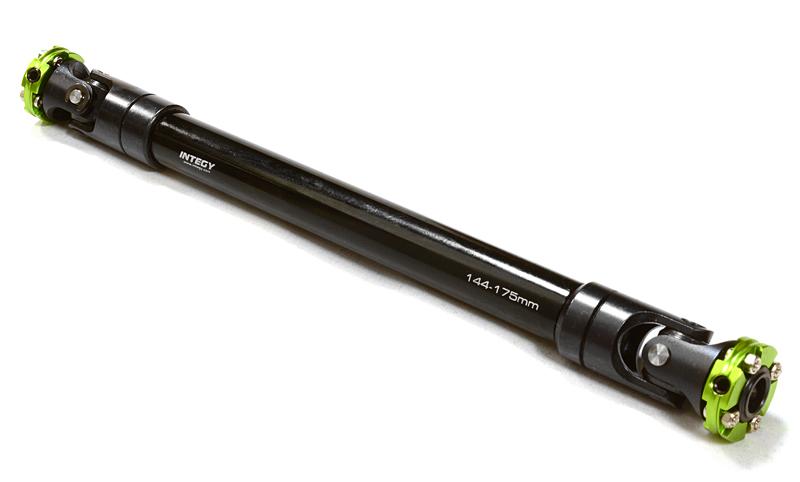 C26657GREEN CNC Machined Universal Drive Shaft 144-175mm for Custom 1/14 Semi-Tractor Truck - Image 1