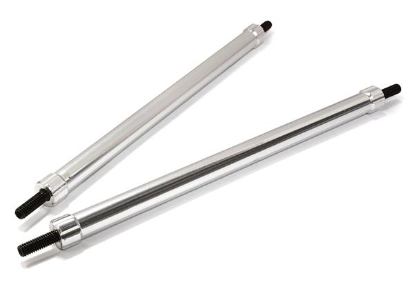 C26692SILVER Billet Machined 120mm Aluminum Linkages (2) M3 Threaded for 1/10 Scale Crawler - Image 1