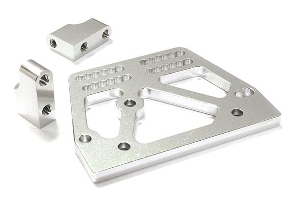 C26707SILVER Billet Machined Alloy Servo Mount Set for Axial 1/10 SCX-10 Scale Crawler - Image 1