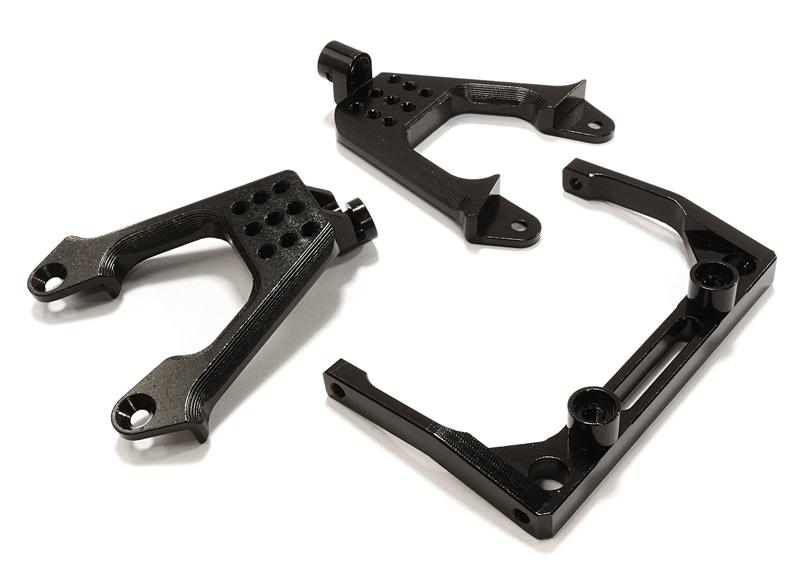 C26709BLACK Billet Machined Front Shock Mount & Cross Brace for SCX-10 Dingo, Jeep & Honcho - Image 1