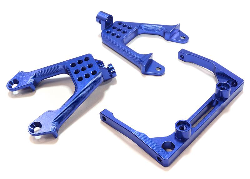 C26709BLUE Billet Machined Front Shock Mount & Cross Brace for SCX-10 Dingo, Jeep & Honcho - Image 1