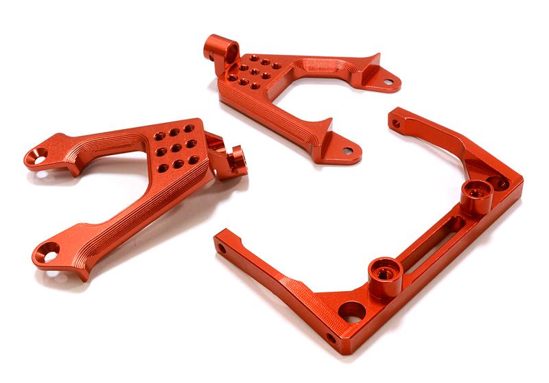 C26709RED Billet Machined Front Shock Mount & Cross Brace for SCX-10 Dingo, Jeep & Honcho - Image 1