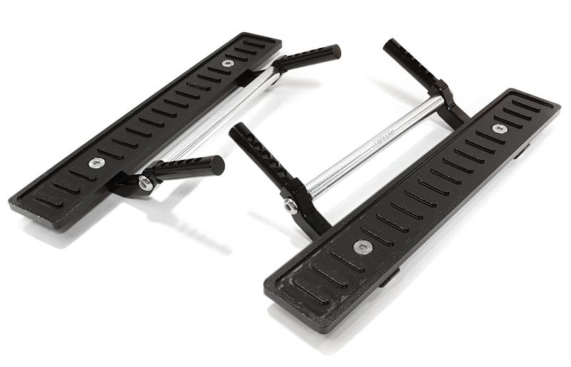 C26726BLACK Billet Machined T2 Side Step (2) Kit for SCX-10, Dingo, Honcho & Jeep - Image 1