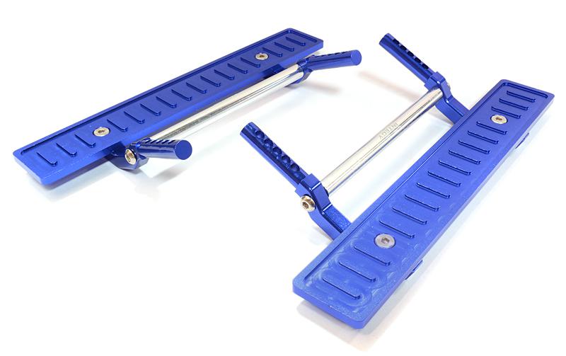 C26726BLUE Billet Machined T2 Side Step (2) Kit for SCX-10, Dingo, Honcho & Jeep - Image 1