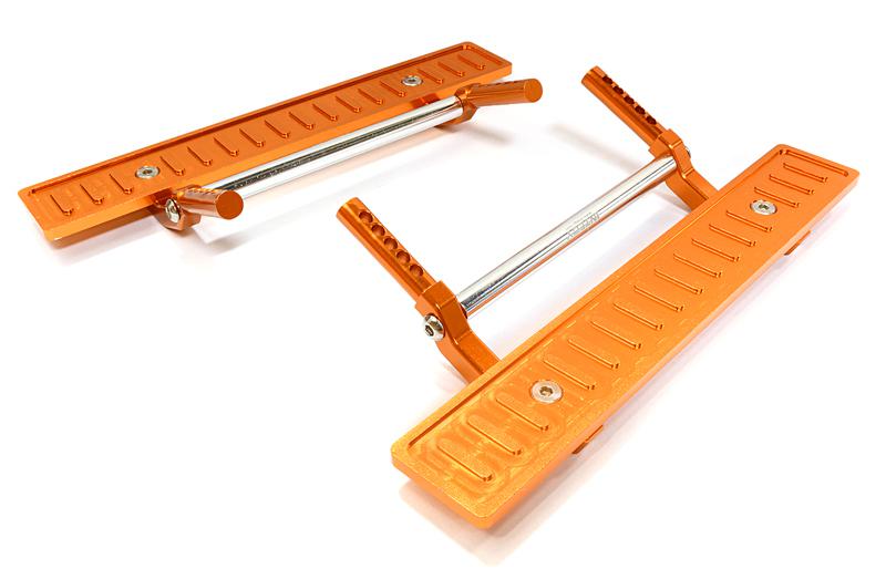 C26726ORANGE Billet Machined T2 Side Step (2) Kit for SCX-10, Dingo, Honcho & Jeep - Image 1