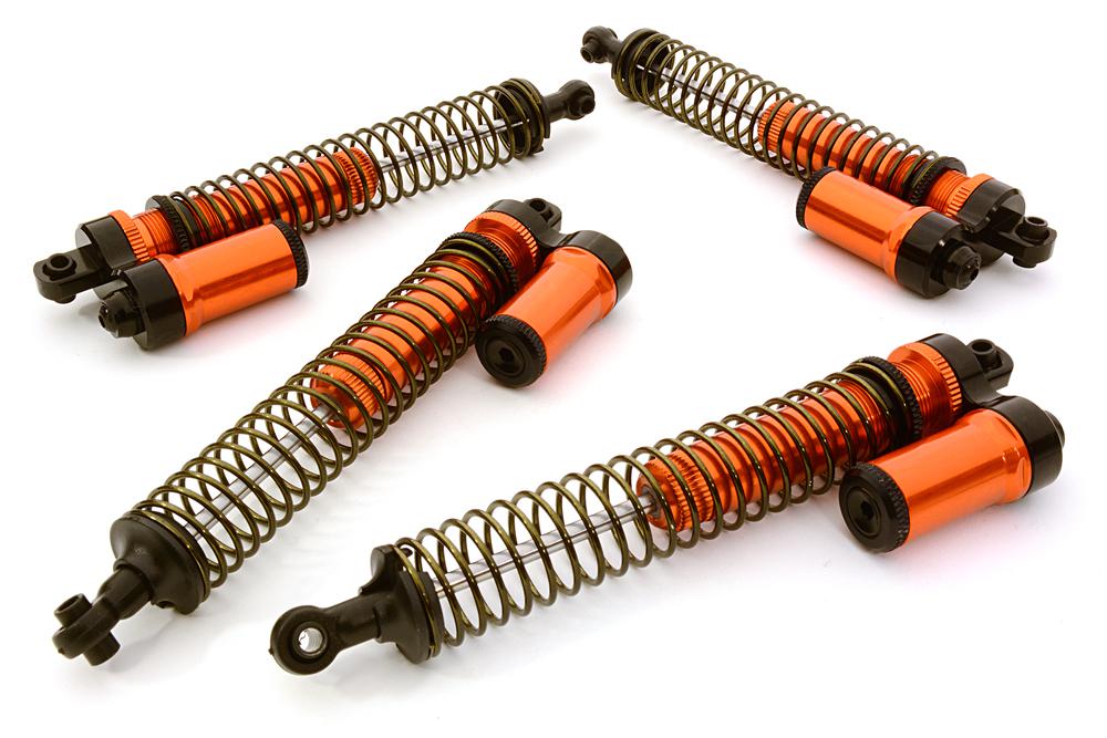 C26737ORANGE Billet Machined Piggyback Shock Set for HPI 1/10 Scale Crawler King - Image 1
