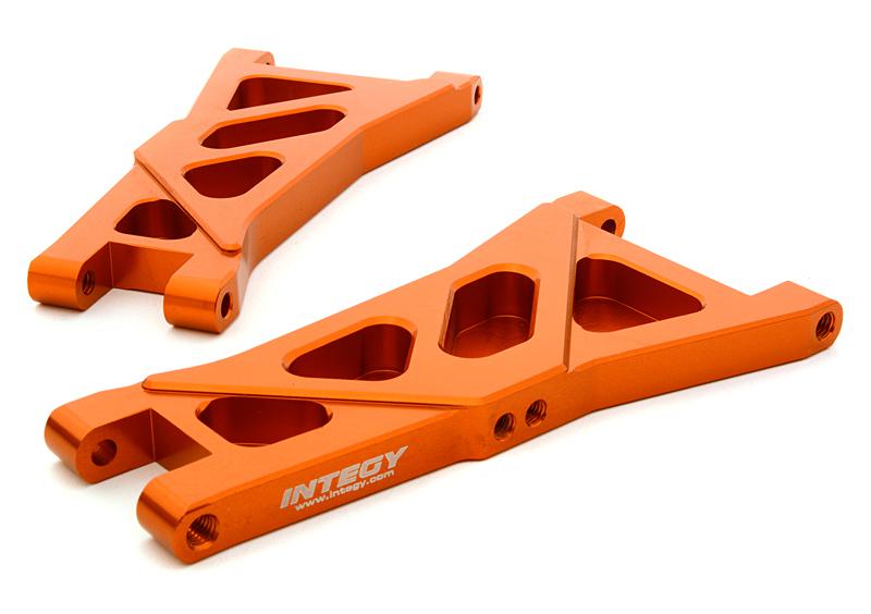 C26741ORANGE Billet Machined Front Suspension Arm for HPI 1/10 Jumpshot MT, SC & ST - Image 1
