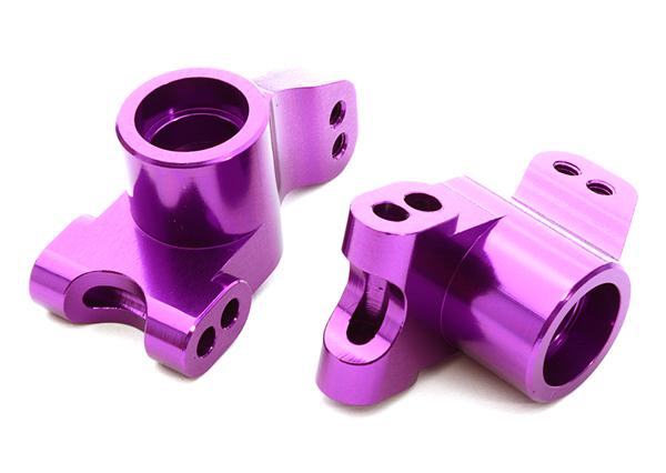 C26742PURPLE Billet Machined Rear Hub Carriers for HPI 1/10 Jumpshot MT, SC & ST - Image 1