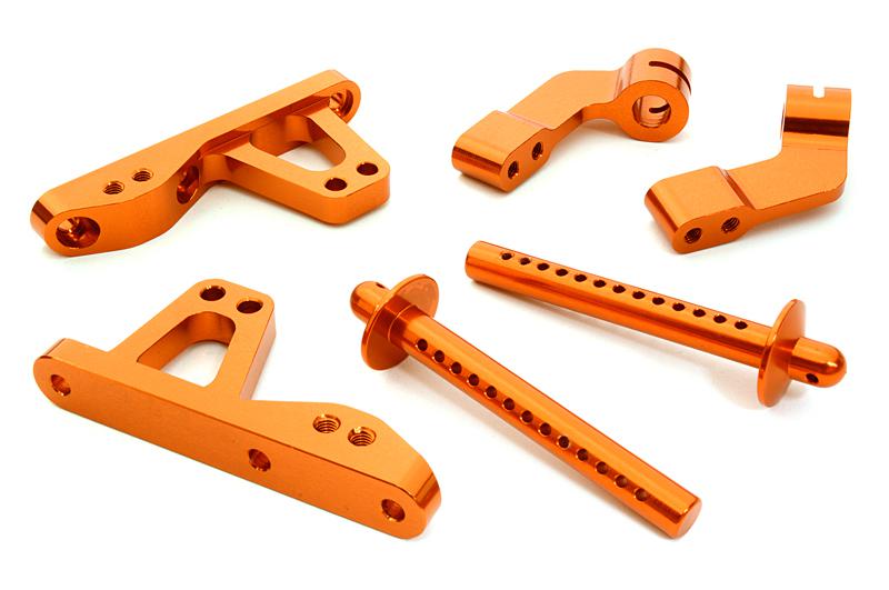 C26747ORANGE Billet Machined Front Body Mount Set for HPI 1/10 Jumpshot MT & ST - Image 1